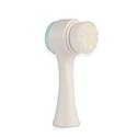 2 in 1 Face Brush - Double Sided Facial Cleansing Brush with Silicone Cleansing Side and Soft Bristles for Washing, Exfoliating and Massaging Your
