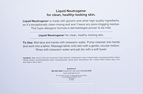 Neutrogena Fragrance Free Liquid, Facial Cleansing Formula, 8 oz Pump Bottles (Pack of 4)