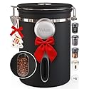 Veken Coffee Canister with Window,Airtight Stainless Steel Pantry Container,Home Kitchen Food Storage Organizers…
