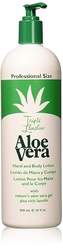 Triple Lanolin Aloe Vera Soothing Lotion (20 Fl Oz) - Professional Bulk Moisturizer for All Skin Types - Deeply Hydrating Aloe & Lanolin Hand and Body