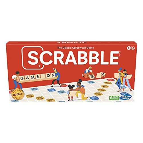 Hasbro Gaming Scrabble Board Game, Classic Word Games for Kids Ages 8 and Up, Fun Family Game for 2-4 Players, The Classic Crossword Game