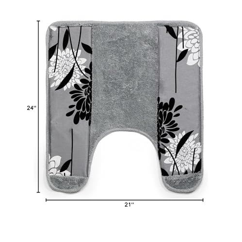 Popular Bath Contour Bath Rug, Erica Collection, 24" x 21", Grey