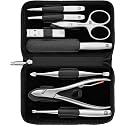 ZWILLING Manicure Set (8 piece, comprehensive nail care, pedicure, travel size, genuine leather case with zipper), Premium, Black Beauty & Personal Care ZWILLING Beauty
