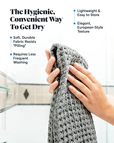 SUTERA Silverthread Bath Towel | Antimicrobial Towel with Silver Ion Technology | Waffle Weave Design, Plush, Lightweight, and Quick-Drying…