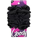 Goody Ouchless Scrunchies, 8 Count Black, Perfect Stocking Stuffer & Holiday Gift for Women & Girls, Gentle No-Damage Hair Accessories with Secure