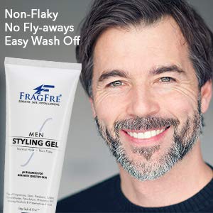 FRAGFRE Men Hair Styling Gel Fragrance Free 8 oz (2-Pack Gift Set) - pH Balanced for Men with Sensitive Skin - Not Too Firm or Light - Just Normal
