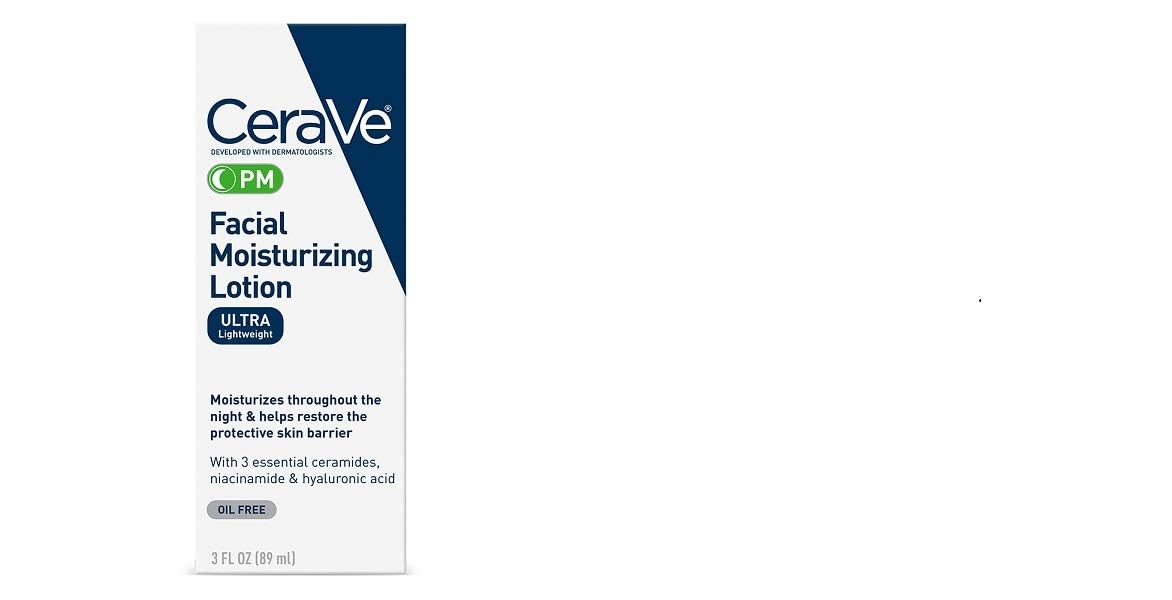 CeraVe PM Facial Moisturizing Lotion | Night Cream | 3 Ounce