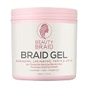 Beauty Braid Studio Braiding Gel Strong Hold for Knotless Braids, Edges & Twists - No Flakes, No Residue, Professional Styling Gel - 17.1 oz