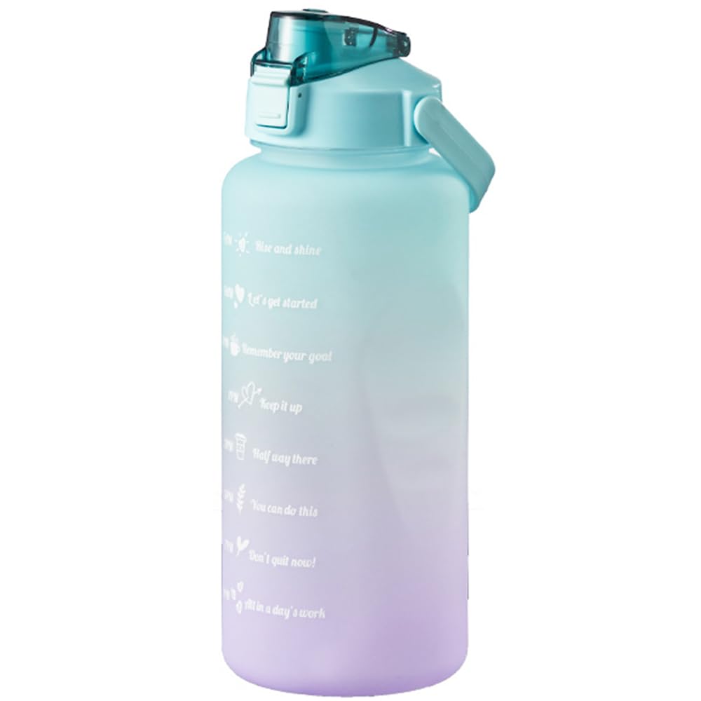VELINE Large Motivational Water Bottle with Straw, 64oz Half Gallon Water Jug with Time Marker, Leak-Proof and BPA-Free for Sports and Fitness