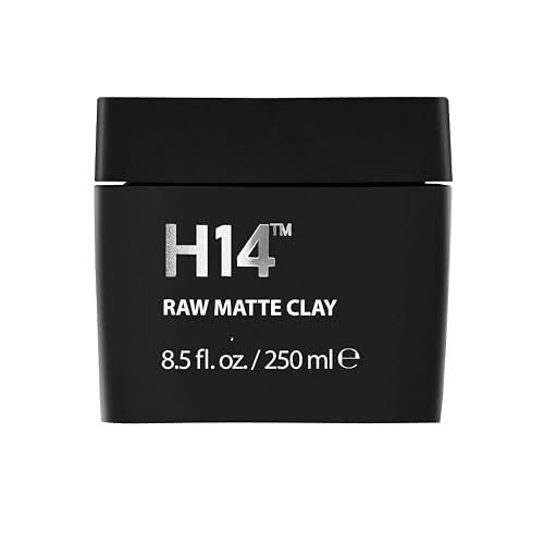 H14 Raw Matte Clay for Men | Strong Flexible Hold Hair Clay with Bentonite & Kaolin | Reworkable Texture, True Matte Finish, Non-Greasy, Residue-Free