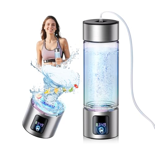 Upgrade 3-in-1 Hydrogen Water Bottle Generator with Display - Industry TOP - 24-Hour Hydrogen Lock | 0 Chlorine & 0 Ozone | 100% Leak-Proof Seal…