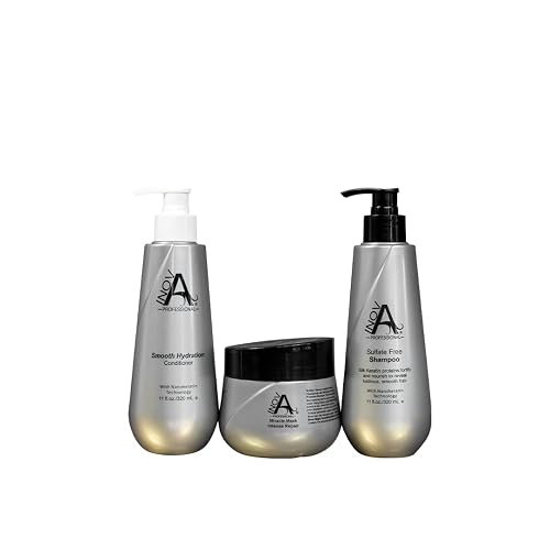 Inova Professional Madison Collection Smooth Protection Shampoo 11 oz. Smooth Hydration Conditioner 11 oz. Miracle Mask Intense Repair (Strong) 10.2