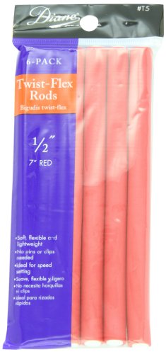 Diane 7 Inch Twist Flex, Red, 1/2 Inch, 6 Count