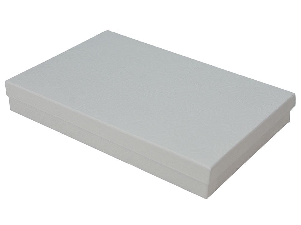 JPB White Swirl Cotton Filled Jewelry Boxes #96 (Pack of 10) 9" x 6" x 1.25"