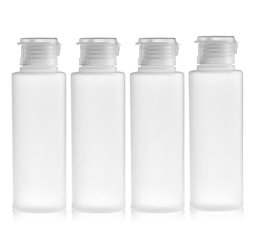Bamboopack 4 Pcs 100ml 3.3oz Leak Proof Refillable Plastic Bottle Squeeze Containers Liquid Containers Squeeze Tube Transparent Dispenser Toiletries