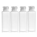 Bamboopack 4 Pcs 100ml 3.3oz Leak Proof Refillable Plastic Bottle Squeeze Containers Liquid Containers Squeeze Tube Transparent Dispenser Toiletries