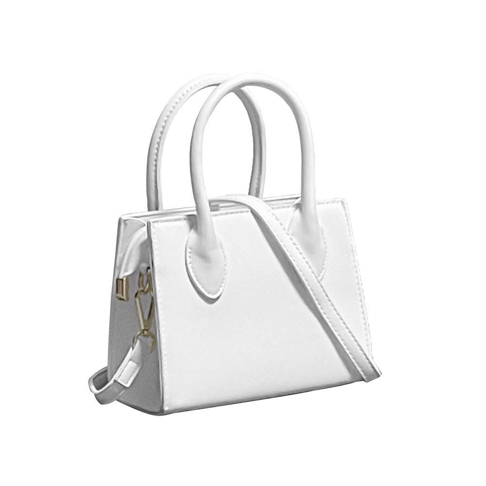 saursmehat Small crossbody bags for women faux leather trendy clutch mini purses and handbags (White)