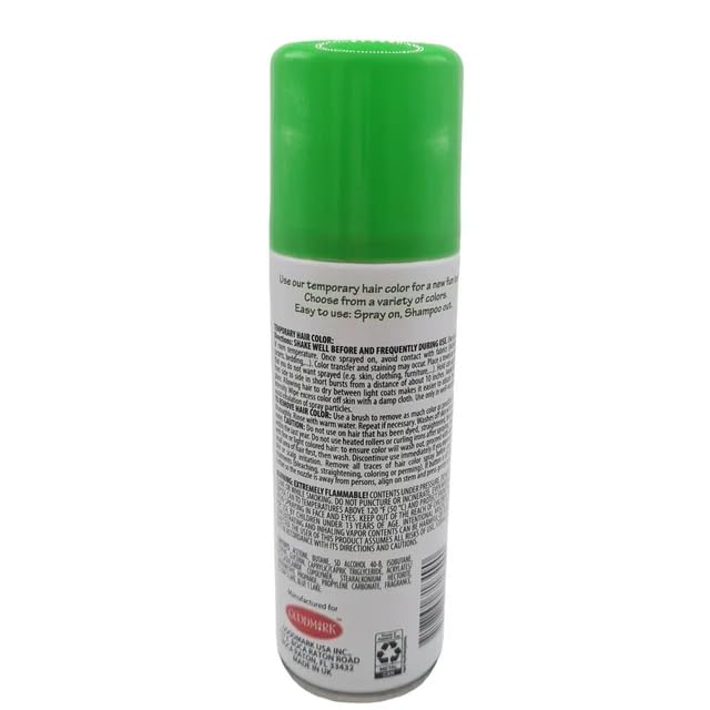 Goodmark Temporary Hair Color Green 3 oz. Spray on - Wash Out!