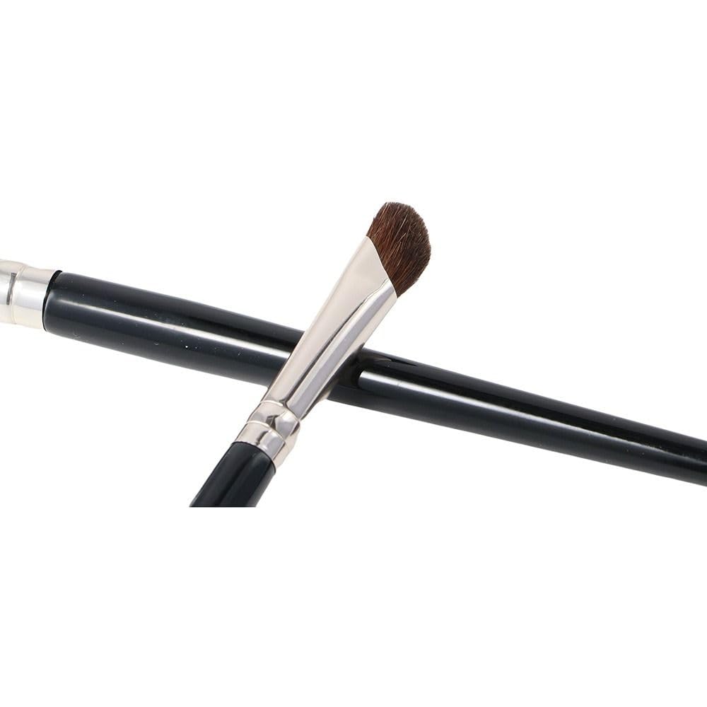 2PCS Angled Shading Eyeshadow Makeup Brush - Eye Brow Bone Highlighter, Nose Contour Brush, Small Soft Natural Horse Bristle Slanted, 6 in Long