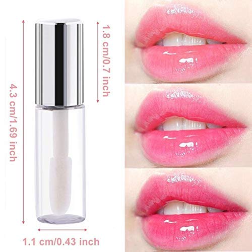 Yosoo 45Pcs Reusable Lipstick Bottle, 1.2ML Empty Lip Gloss Tubes Clear Mini Handmade Containers for Lip Balm DIY Cosmetic Storage Travel Use