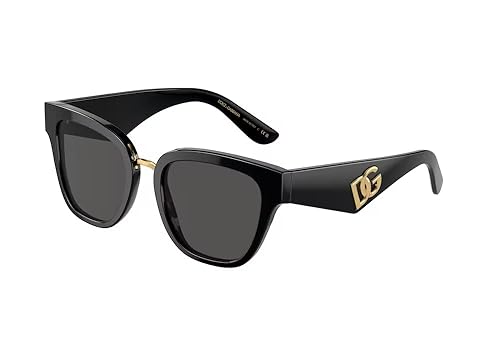 Dolce and Gabbana DG4437 501/87 51MM Black/Dark Grey Square Sunglasses for Women +BUNDLE with ACCESSORY EYEWEAR KIT