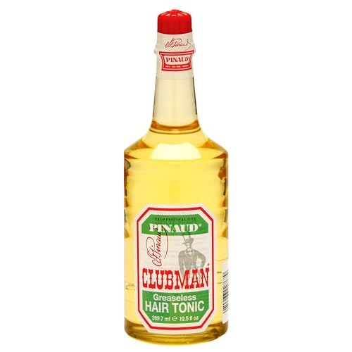 Clubman Pinaud Hair Tonic - Classic Greaseless Men’s Grooming Hair Tonic for Men, Stimulates Scalp & Revitalizes Hair Without Grease, 12.5 fl oz