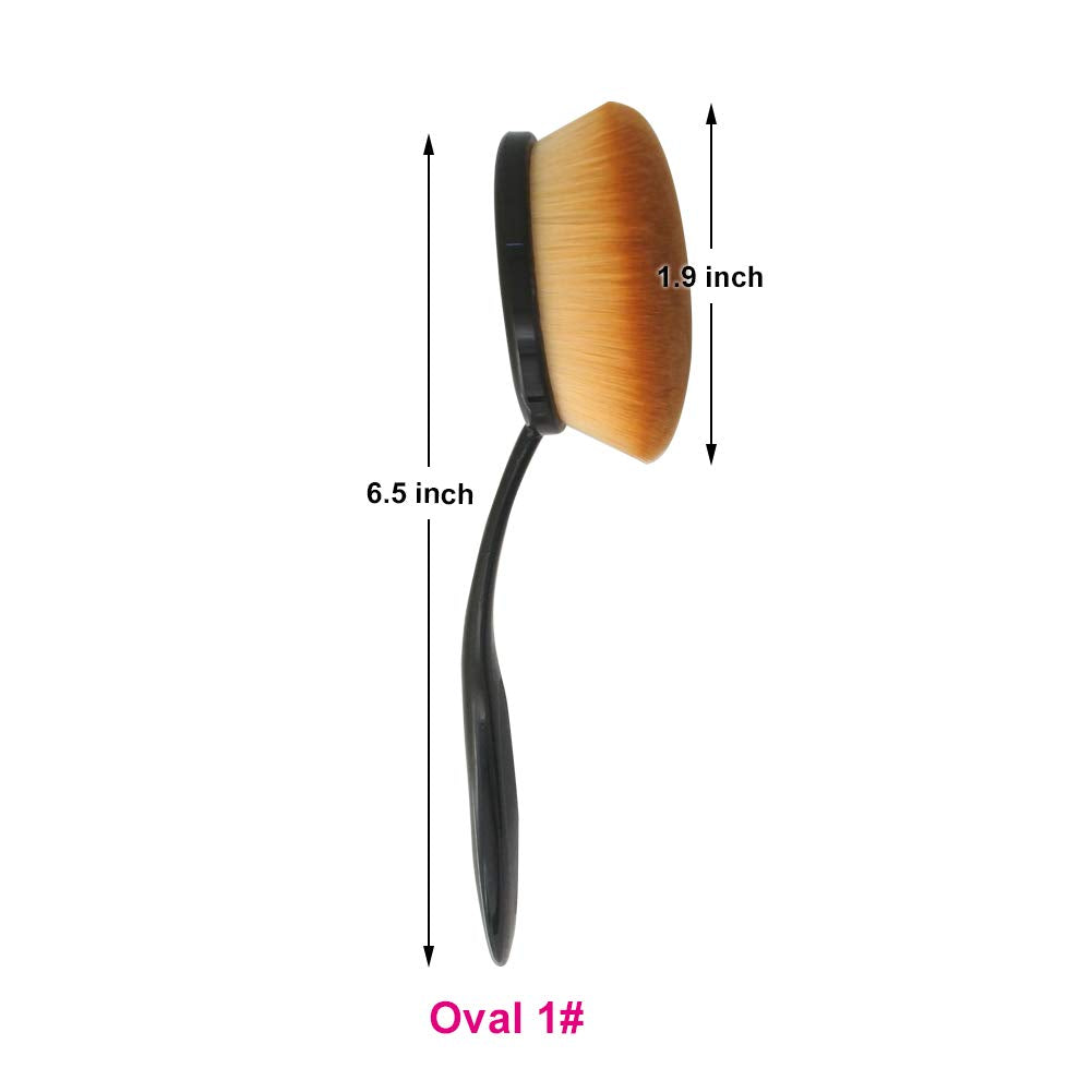 JOSALINAS Oval 1# Makeup Brush Upgraded Fast Flawless Application Toothbrush Foundation Concealer Blusher Liquid Cream Powder Cosmetic Blending Tool
