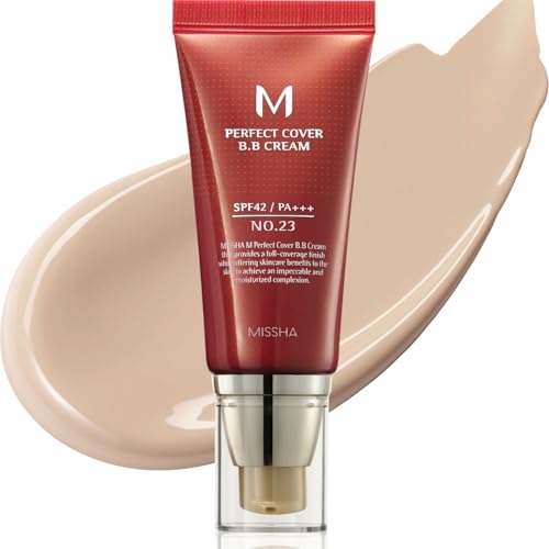 MISSHA M Perfect Cover BB Cream No.23 Natural Beige -Light/Medium with Cool/Neutral Undertone SPF 42 PA +++ 1.69 Fl Oz - Tinted Moisturizer for face Beauty and Personal Care MISSHA Default Title