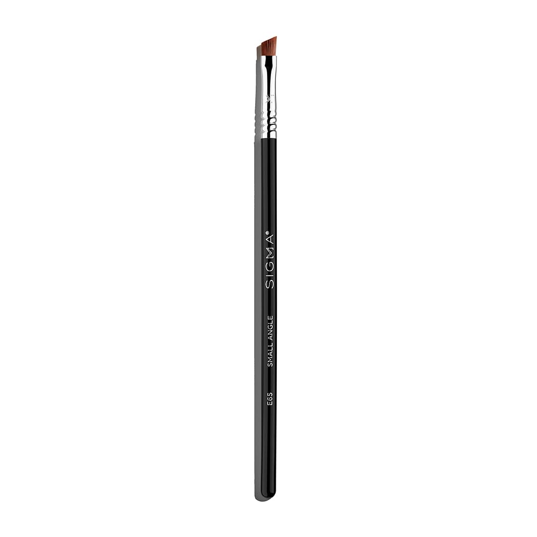 Sigma Beauty E65 Small Angle Brush - Use for Winged Eyes or Brow - Precision Angled Brush for Gel or Powder Products - Create Precise Lines & Strokes
