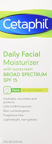 Cetaphil Daily Facial Moisturizer, SPF 15, Fragrance Free, 4 Oz