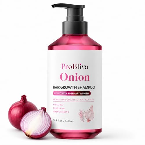 ProBliva Onion Shampoo for Hair Growth: Onion Hydrosol Shampoo with Biotin and Rosemary for Hair Loss and Thinning Hair - Promotes Healthier, Thicker