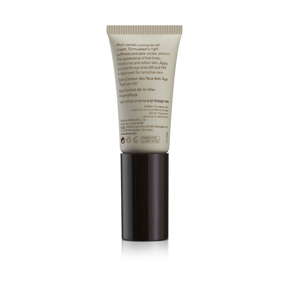 AHAVA Time To Energize Men's Age Control All-in-One Eye Care - Refreshing & Hydrating Gel to Smooth Undereye Area, Reduce Dark Circles, with Osmoter