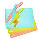 Baketivity 6 Piece Kids Cutting Board and Knife Set | Plastic Knives and Flexible Cutting Boards for Safe and Fun Cooking | Dishwasher Safe Kids…
