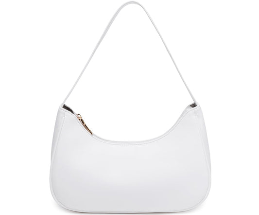 Fashion shoulder Bag for Women's Cute Hobo Tote Handbag Mini Clutch Underarm Purse for Daily Use/Work/Travel/Casual Outings (White GP)