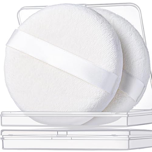 Teenitor 2pcs Powder Puff, 4.13 Inch Powder Puff for Body Powder, Body Powder Puff Large Powder Puff Loose Powder Puffs Soft Velour Body Powder Puff Beauty and Personal Care Teenitor Default Title