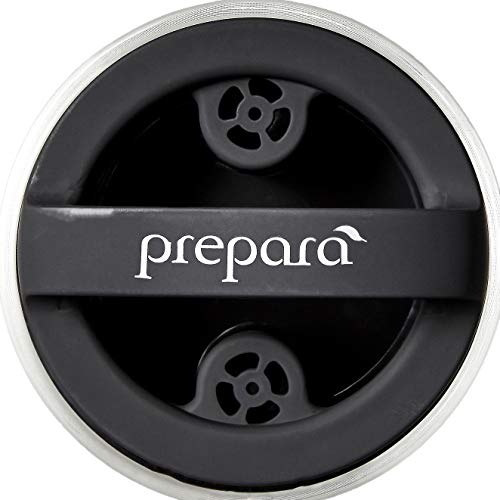 Prepara Evak Fresh Saver Airless Canister, Glass & Stainless, Medium, Soft Touch Black Handle