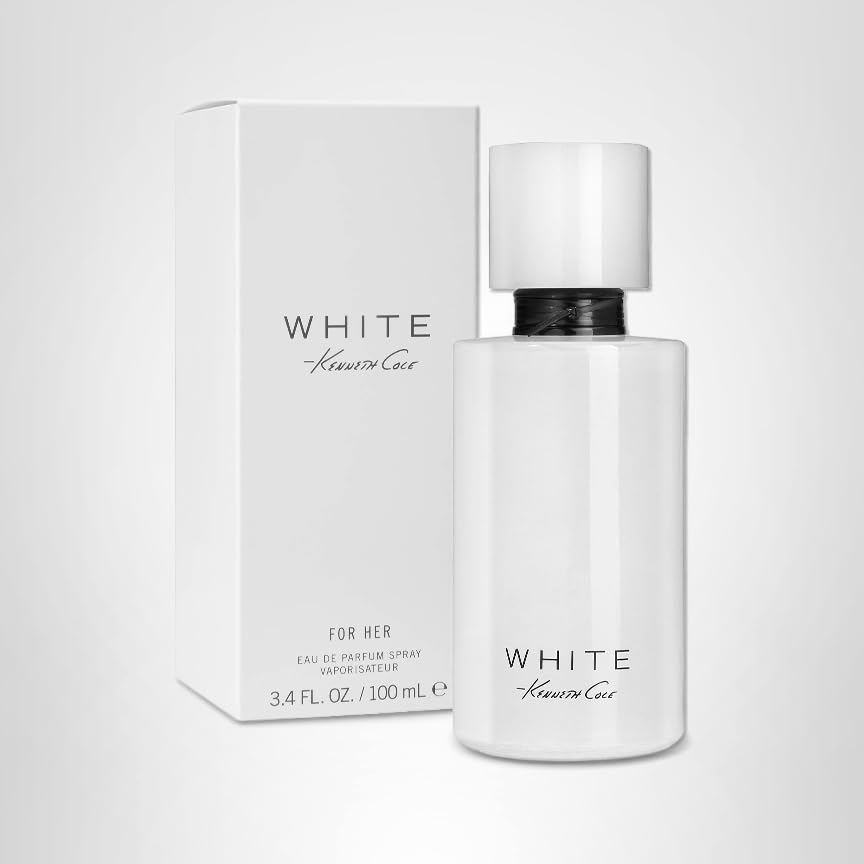 Kenneth Cole White for Her Eau de Parfum Spray for Women, Notes of Mandarin, Vanilla, Musk, and Orchid, Fruity, Fresh, Feminine Scent, Long-Lasting