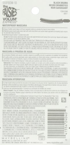 Maybelline New York The Falsies Volum' Express Waterproof Mascara, Black Drama 385, 0.28 Fluid Ounce