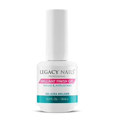 Legacy Nails Professional BRILLANT FINISH GEL 0.5oz - High-Gloss Top Coat for Natural, Acrylic, Gel, Fiberglass & Silk Nails - Chip-Resistant Beauty & Personal Care LEGACY NAILS