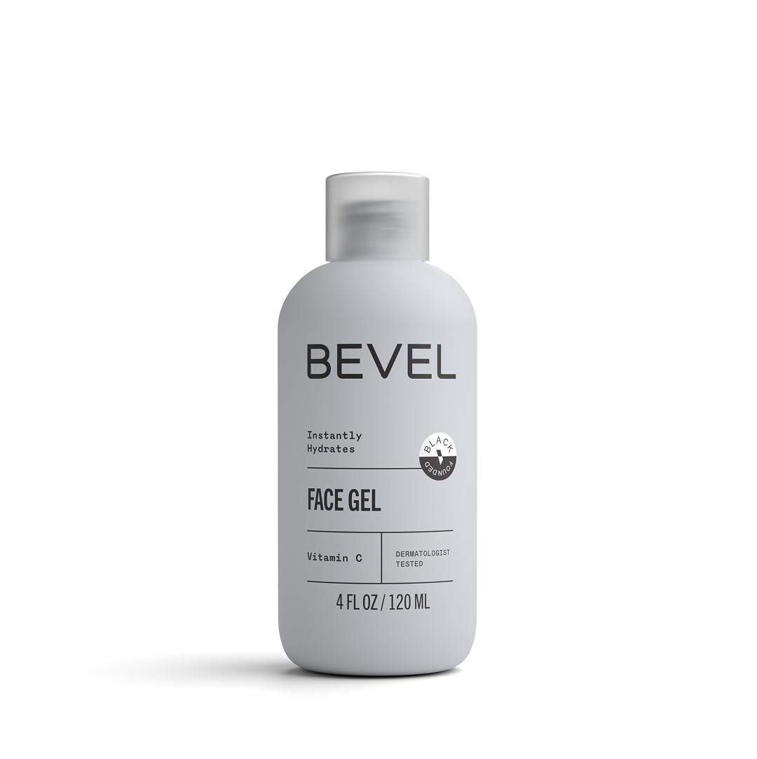 Bevel Face Moisturizer for Men with Vitamin C and Tea Tree Oil, Clear, Lightweight Face Lotion Gel, Improves Dry, Oily and Sensitive Skin, 4 Fl Oz