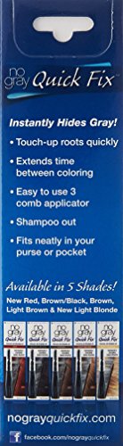 No Gray Quick Fix, Light Brown, Instantly Hide Gray Roots, Easy to Use 3 Comb Applicator, Compact & Travel Friendly