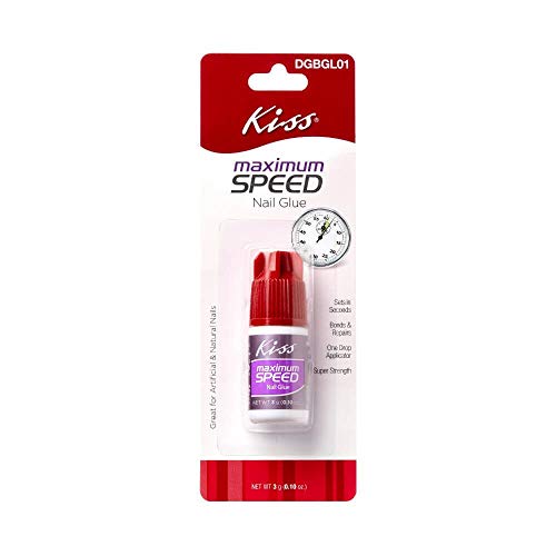 Kiss (1) Bottle Maximum Speed Nail Glue - Sets In Seconds Bonds & Repairs - Great For Artificial & Natural Nails DGBGL01 Beauty & Personal Care KISS