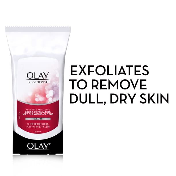Olay Regenerist Advanced Anti-Aging Wet Cleansing Cloths (Pack of 30)