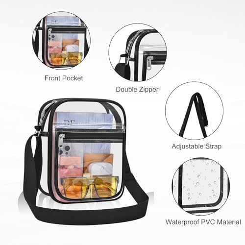 Clear Messenger Bag for Work & Business Travel for Men & Women,Stadium Approved