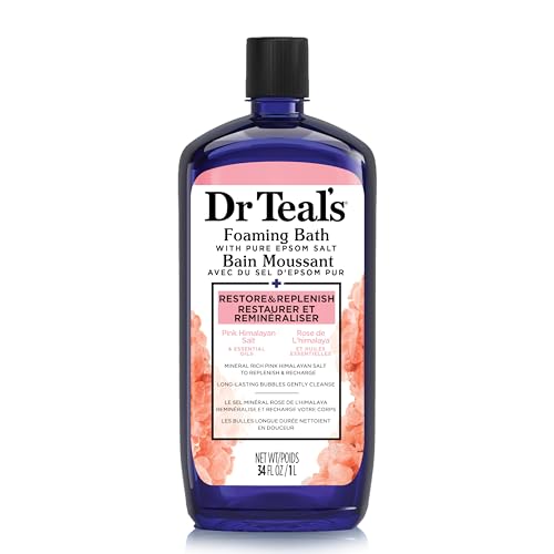 Dr Teal's Restore & Replenish Pure Epsom Salt & Essential Oils Pink Himalayan Foaming Bath 34 oz