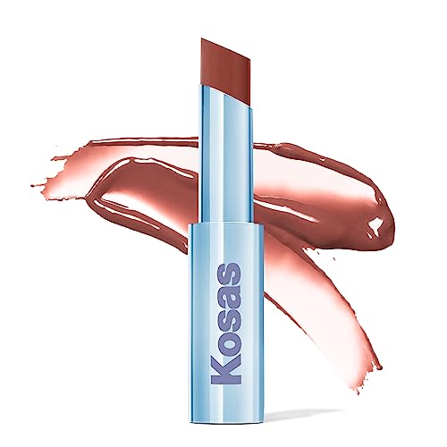 Kosas Wet Stick Moisturizing Shiny Sheer Lipstick with Ceramides, Hyaluronic acid, Peptides and Mango Butter - Soothes, Softens, and Moisturizes Lips