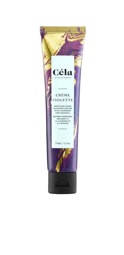 Céla - Crème Violette Soothing Hand and Body Butter | Lavender Body Butter Hand Crème & Body Lotion 75ml/2.5oz | Gentle, Soothing Moisturizer