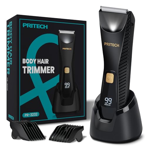 PRITECH Manscape Body Hair Trimmer - Waterproof Pubic Hair Ball Trimmer, Ceramic Blade Shavers Electric Razors for Men with USB-C Charging, Wet/Dry Beauty and Personal Care PRITECH Default Title