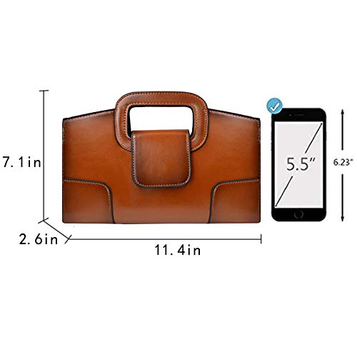 ZLMBAGUS Women Vintage Flap Tote Top Handle Satchel Handbags PU Leather Clutch Purse Casual Messenger Chain Shoulder