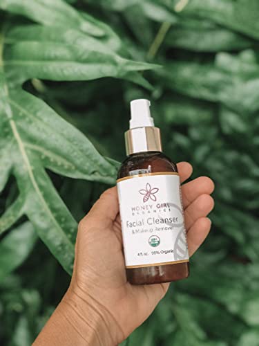 Honey Girl Organics Facial Cleanser, USDA Organic Cleanser & Makeup Remover w/Beeswax, EVOO & Lemon Oil. Remove Dirt, Balance Skin, Ease Inflammation.